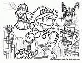 Mario Coloring Pages Super Christmas Bros Smash Paper Characters Printable Brothers Easter Drawing Color Adults Para Colorear Navidad Print Only sketch template