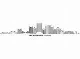 Jacksonville Skyline Outline sketch template