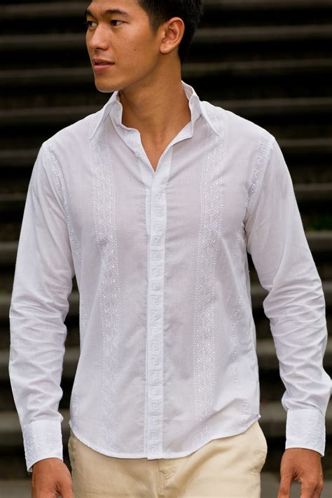 Men S Cotton White Long Sleeve Shirt Beach Wedding Island Importer