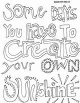 Coloring Pages Sunshine Own Create Adult Quote Books sketch template