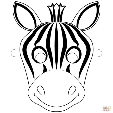zebra mask coloring page  printable coloring pages