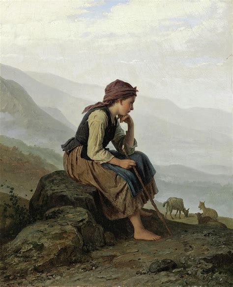 The Little Goat Herder Painting By Johann Georg Meyer Von Bremen