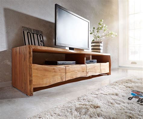 fernsehtisch  edge akazie schubkaesten baumkante lowboard tv furniture rustic furniture
