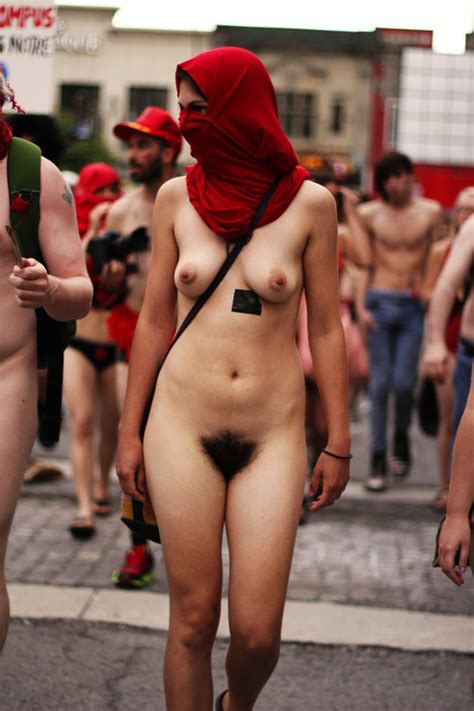 naktivated nude protest march dragon thumbs