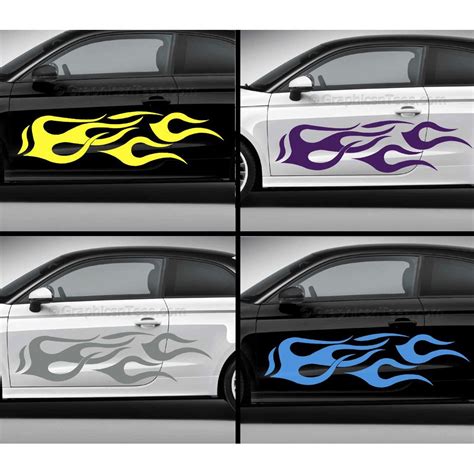 flames custom car stickers vinyl graphic decals   large