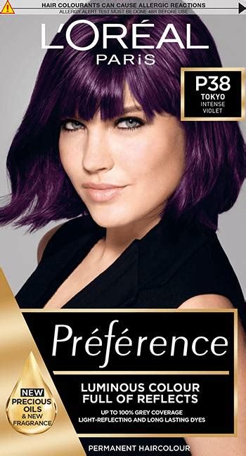 préférence p38 tokyo intense violet purple permanent hair dye hair