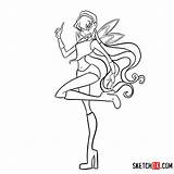 Winx Stella Charmix Draw Drawing Club Drawings Step Characters Sketchok Paintingvalley sketch template