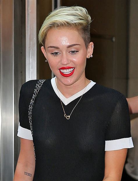 miley cyrus nipples revealed in braless dress — see her perky style statement hollywood life
