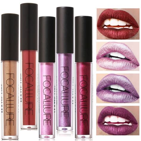 metallic lip color cosmetics waterproof lip gloss gold shimmer