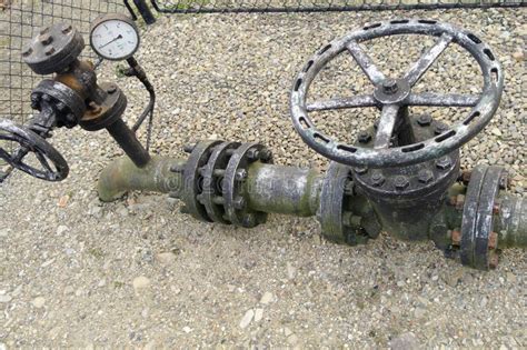 gas valve stock photo image  barometer outdoor steel