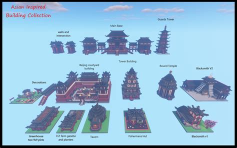 asian inspired building collection   schematics ill include links