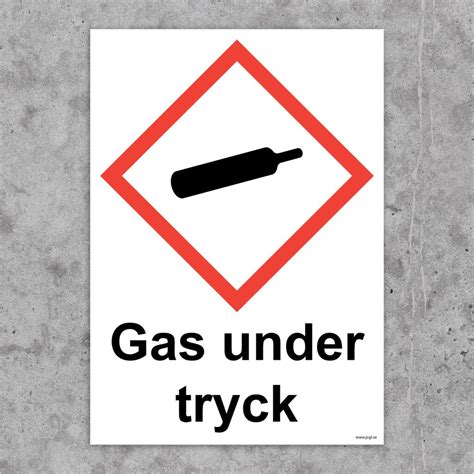 varningsskylt gas  tryck foer kemiska risker jc gravyr tryck