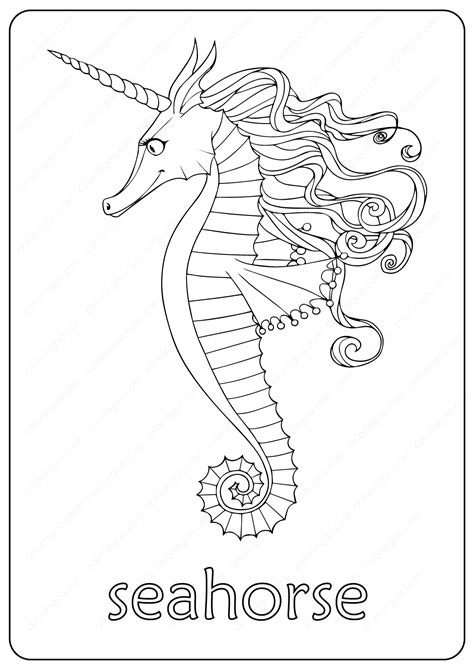 printable cute seahorse coloring pages seahorse coloring pages