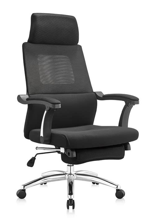 Reclining Mesh Office Chair With Footrest For 180 Degree
