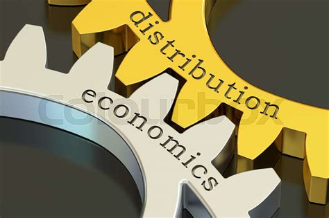 distribution economics concept   gearwheels  rendering stock