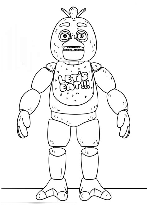 fnaf chica coloring page  printable coloring pages  kids