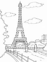 Eiffel Tower Coloring Tour Drawing Pages sketch template