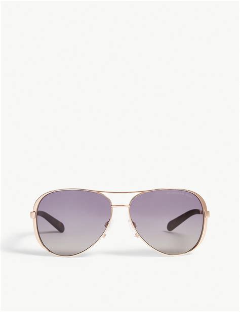 michael kors mk5004 chelsea aviator sunglasses in metallic lyst
