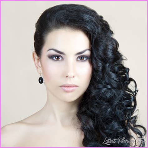curly hairstyles pinned   side latestfashiontipscom
