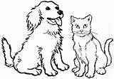 Coloring Puppy Pages Kittens Puppies Dog Color Dogs Cats Drawing Cat Cute Cartoon Kitten Gato Perro Perros Gatos Birthday Gif sketch template