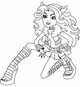 High Monster Clawdeen Coloring Pages Wolf Printable Sweet Coloringkids Getcolorings Pa Gemerkt Von sketch template