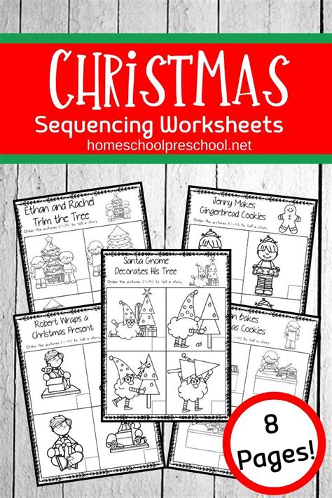 christmas sequence worksheet pack  perfect   upcoming holidays young learners