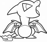 Charizard Chibi Coloring Pages Printable Pokemon Kids Cute Categories sketch template