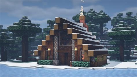 minecraft tutorial   build  winter cabin youtube