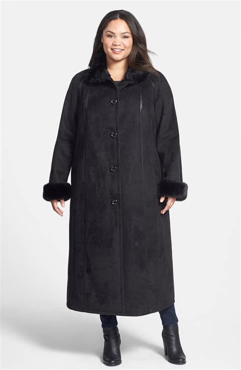 gallery long faux shearling coat  size nordstrom