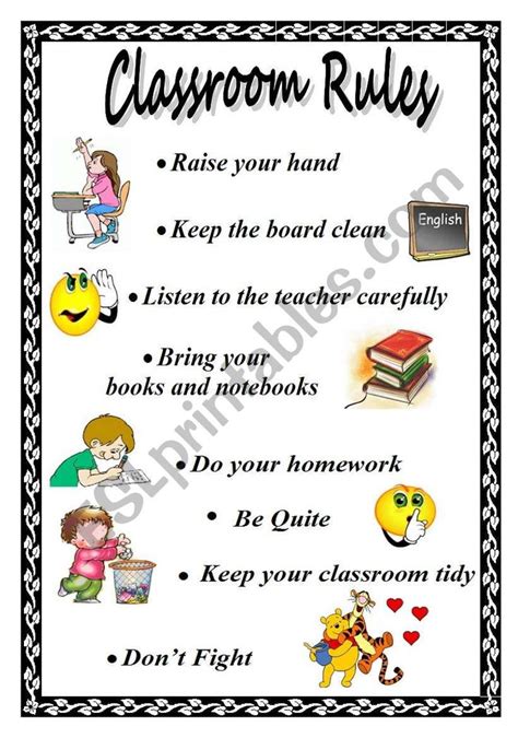 classroom rules esl worksheet  xyz classroom rules classroom