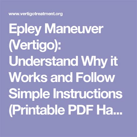 Epley Maneuver Vertigo Understand Why It Works And