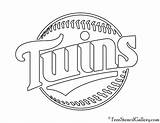 Twins Minnesota Logo Stencil Mlb Pages Kids Print Sports Colouring sketch template