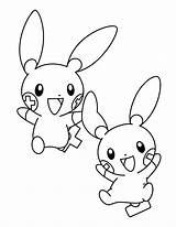 Pokemon Coloring Plusle Pages Colorear Advanced Para Minun Drawing Printable Baby Dibujos Ausmalbilder Colouring Sheets Color Pokémon Evolutions Malvorlagen Evolution sketch template