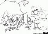 Coloring Pages Prehistoric Cave Family Hunting Age Stone Prehistory Paleolithic Man Paints Prepares Walls Scenes Fire Woman Caves Cueva Color sketch template