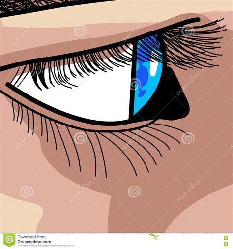 tekening van blauw oog stock illustratie illustration  tekening