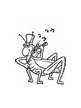 Grasshopper Coloring Pages Ant Fables Aesop sketch template