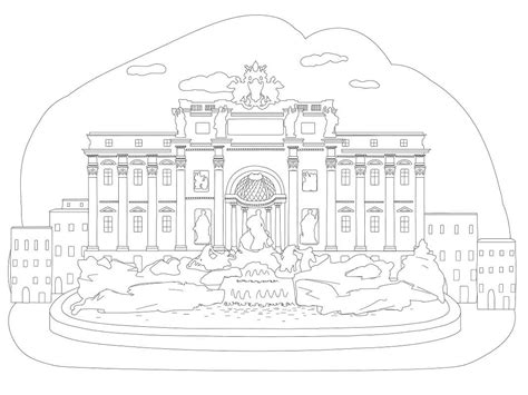 trevi fountain coloring page  printable coloring pages  kids