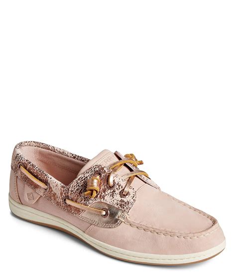 sperry womens songfish  eye painted suede boat shoes dillards