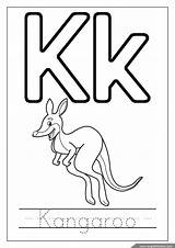 Kangaroo Tracing Kids sketch template