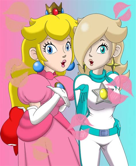 Peach And Rosalina Blowing A Kiss Peach Peach Mario Kart Princess
