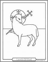 Coloring Pages Lamb Catholic God Agnus Dei Communion Life Staff Easter Symbols Religious Bible Saintanneshelper Printables Children Saints sketch template