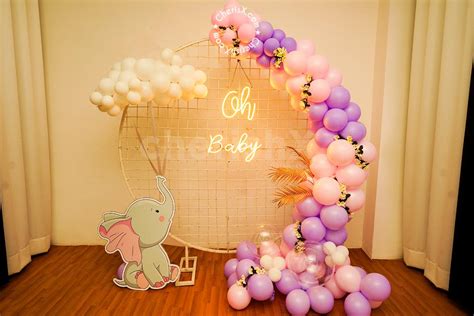 adorable elephant theme baby shower decor  surprise  mother