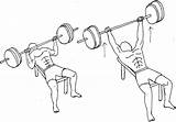 Workout Bench Press Drawing Chest Getdrawings Gain sketch template
