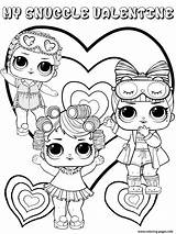Lol Coloring Dolls Kids Valentine Pages Snuggle Printable Color sketch template