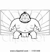 Wrestler Sumo Cartoon Tough Ray Background Clipart Thoman Cory Outlined Coloring Vector 2021 sketch template