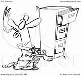 Cabinet Toonaday Businessman Carrying Filing Royalty Illustration Cartoon Outline  Rf Clip Drawing Getdrawings sketch template