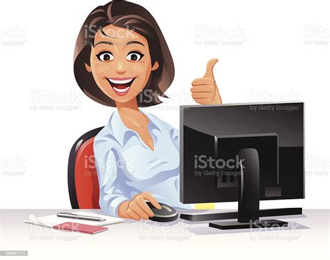 Female Office Worker Stock Illustration Download Image