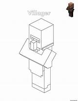 Minecraft Coloriage Villager P79 Colorat Villagers Planse Primiiani Desene sketch template