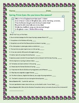 printable spring quiz questions   printable templates
