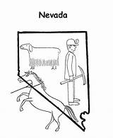 Nevada State Coloring Outline Map Pages Printables Usa Go Geography Print Next Back Nv sketch template